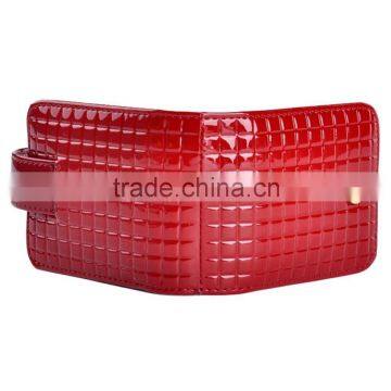 Boshiho Small Makeup Bag with Mirror Leather Cosmetic Pouch Case (Red)