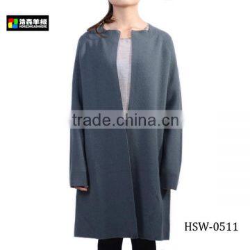 Latest Ladies Long Cashmere Sweater Women Coat, Women High Quality Plain Long Pattern Coat