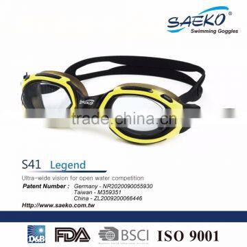 Legend - Silicone Strap Wide Vision Outstanding Performance Adult Swimming Goggles