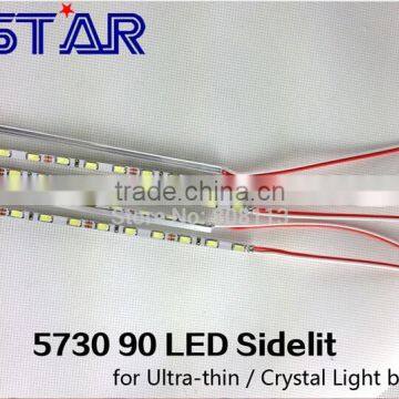 100cm 4mm width 5730 0.1w/led 90led/m 12v cold white back light SMD LED Sidelit light strip
