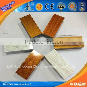 Hot selling high grade electrophoresis aluminium product, wood simulated crystal paint wood grain aluminium extrusion profile