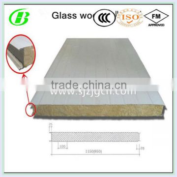 corrugated steel rockwool sandwich panel for roof top