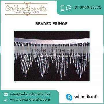 Premium Quality Plastic, Crystal, Sea Shell Made Beaded Fringe Trim