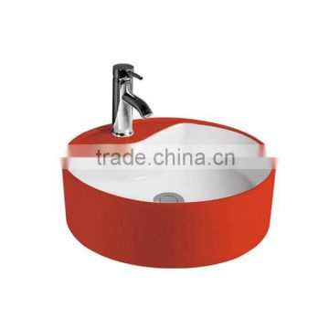 Ceramics red color art basin washbasin