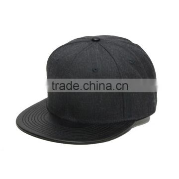 custom short brim leather snapback hat