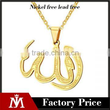 18k gold jewelry religion allah god lamp necklace for high quality titanium steel mens jewelry