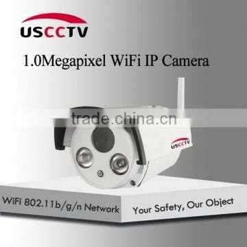 1.0 mega pixel P2P function 2pcs array led light wireless wifi cctv camera