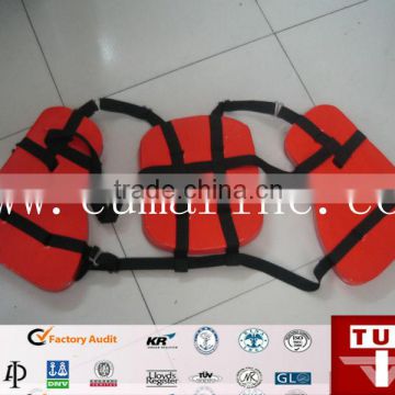 High quality Red PVC foam life jacket 3-piece work life jacket for oil workers