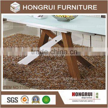New Model Luxury Dining Table / Dining Room Tables and Chairs /mdf With Walnut Veneer Top Dining Table Set photo-5