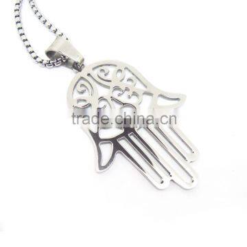 Trendy stainless steel 316l hand of fatima pendant hand shaped pendant