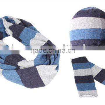 fashion wool knitted scarf hat gloves set