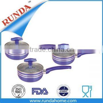 6pcs Aluminum Cookware Set With Marble Coating