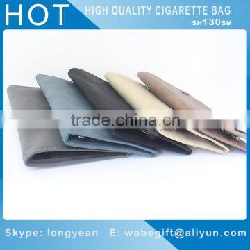 Blace suede leather rolling cigarette tobacco pouch bag