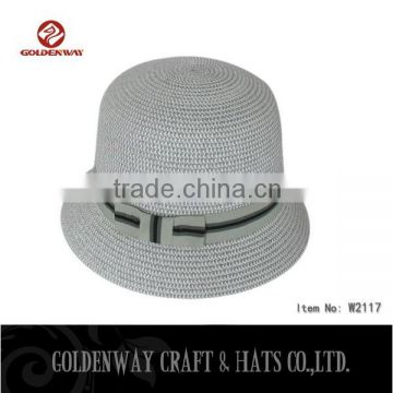 custom Paper Braid Bucket Hat with band can print logo for ladies