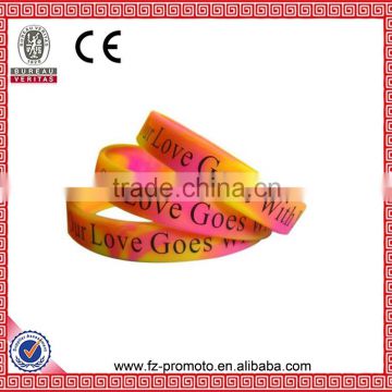 Hot Sales High Quality Silicone Wristband 202*12*2mm or Customized Size Bright-Colored Silicone Wristband