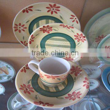 Rainbow Line Handpainted Stoneware boxed dinner sets /20pcs striped Dinner Set