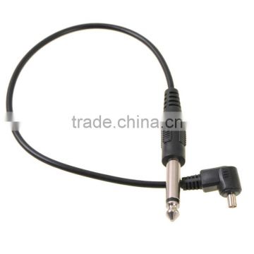 Hot sales 30cm 1ft Black 6.35mm 6.3mm 1/4" to Male PC Sync Flash Cable for Trigger Camera