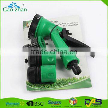 High pressure water cleaning hose nozzle hand sprayer with 4-Function and connector