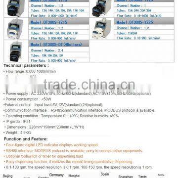 BT300S Led Digital Display Precise Variable Speed Peristaltic Pump / Dosing Pump for Water Pumps Fluid / 2 X YT15 Pump Head photo-3