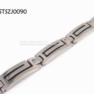 Women Gold Titanium Steel Jewelry Titanium Bracelets Bangles photo-3