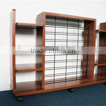 Customized Flooring Detachable 4-tier Wheels Retail Store Wood Display Shelf photo-2