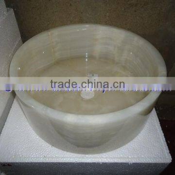Stylaish PURE WHITE ONYX ROUND BOWL SHAPED SINKS AND BASINS photo-3