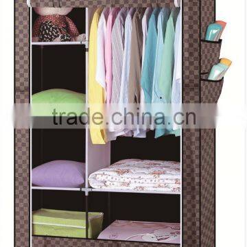 Single Canvas Effect Wardrobe Clothes Storage Cabinet photo-5