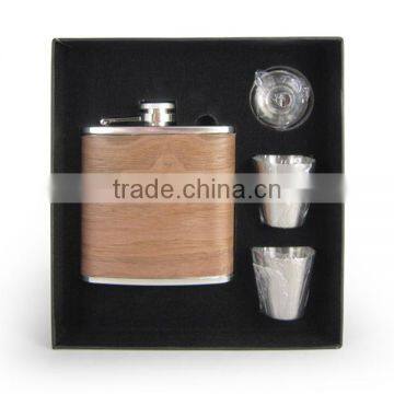 Stainless steel flagon custom packaging box, hip flask set package box