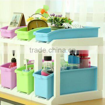 Double Layer Kitchen Sundries Plastic Storage Box photo-5