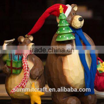Resin Teddy Bear Figurines Christmas Toy Moving Christmas Decorations photo-2