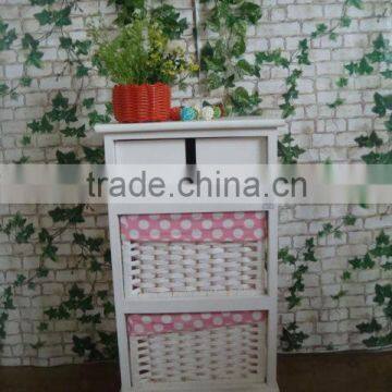 Bedside Cabinet Europe Style White Laundry Cabinet With Pink Drawers Cute Wooden White Wicker Cabinet photo-4