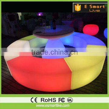 LED battery rechargeable 16 color glowing bar led furniture