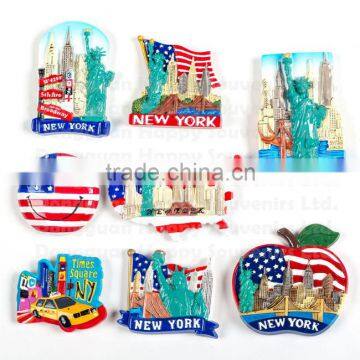 American tourist souvenirs New York city 3d resin custom fridge magnet