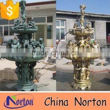 customized outdoor large bronze cherub fountain NTBF-L374S