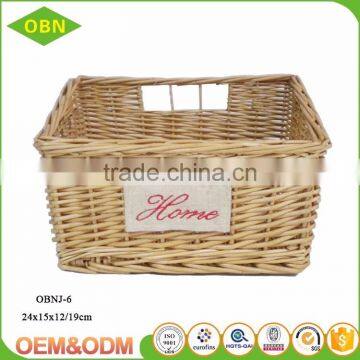 Wholesale Graceful Hand Weaved Flat Washable Poly Rattan Bread Willow Wicker Basket photo-4