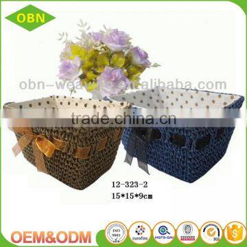 Latest design wholesale customized pure handmade colorful woven mini cheap empty gift basket