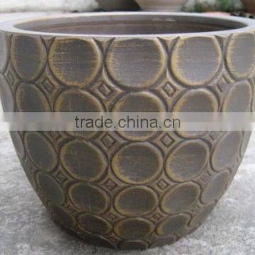 Indoor wash vase - Indoor pottery with round rim and pattern outside