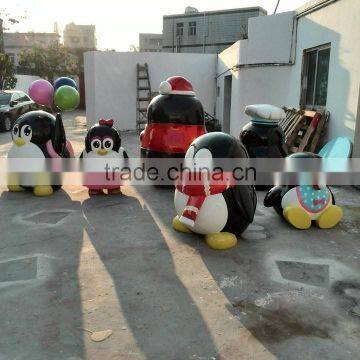 Outdoor frp christmas penguin decoration