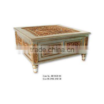 French Style Antique Reproduction Square Tea Table photo-5