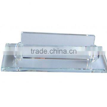 Crystal Desktop Simple Card Holder With White or Black Base photo-2