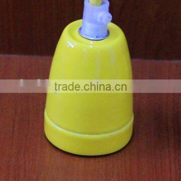 E27 High Frequency Ceramic Glazed Lampholder With Ceiling Rose and Braided Cable photo-5
