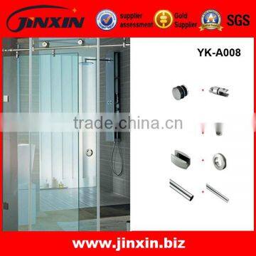 Stainless Steel Interior Frosted Glass Bathroom Door Tempered Glass Partition Sliding Door