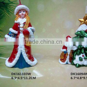 christmas beautiful girl carved candle deocration