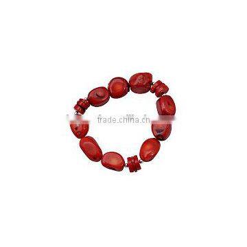 wholesale 7", 15x20mm also mens irregular shaped red coral bracelets