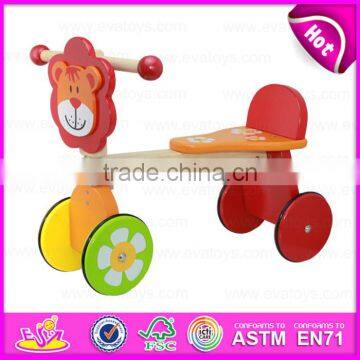 2015 Wholesale Children Baby Trike Toys,Cheap Safety Wooden Tricycle For Kids,Cute Lion Deisgn Wooden Baby Tricycle Toy W16A014 photo-3