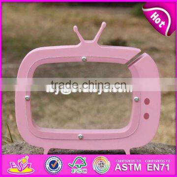 New Design TV Shape Girls Lovely Wooden Coin Bank With Logo Customize W02A253 photo-6