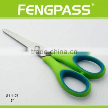 S1-1127 5" 2CR13 StainleOffice Scissors / Stationery Scissorsss Steel Rubber Plastic Handle Soft Grip