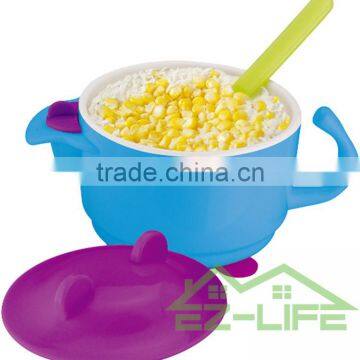 100% PLA Plastic Can Inject Warm Water to Keep Food Thermal Baby Bowls With Lids photo-3
