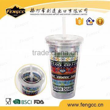 hot sale Creative portable PS christmas straw cup