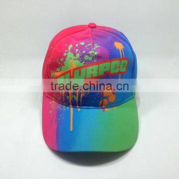 High Quality Baseball Cap With Graffiti Printing And Mulit Color Dad Cap